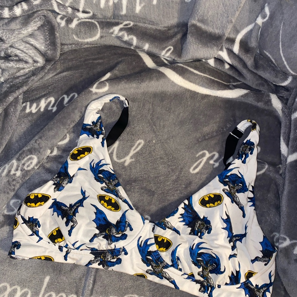 MeUndies Batman Blue and Yellow Graphic Bra